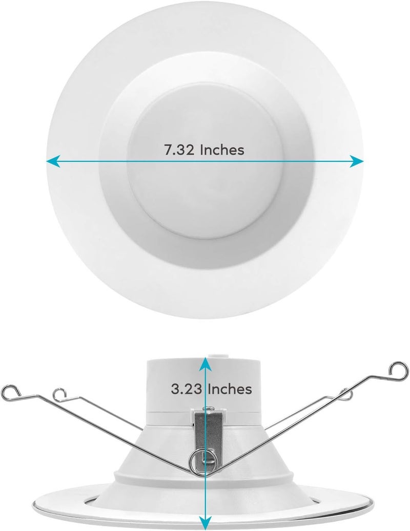 LUXRITE 5/6 Inch LED Recessed Retrofit Downlight, 14W=90W, CCT Color Selectable 2700K | 3000K | 3500K | 4000K | 5000K, Dimmable Can Light, 1100 Lumens, Wet Rated, Energy Star, Smooth Trim (6 Pack) - Image 3