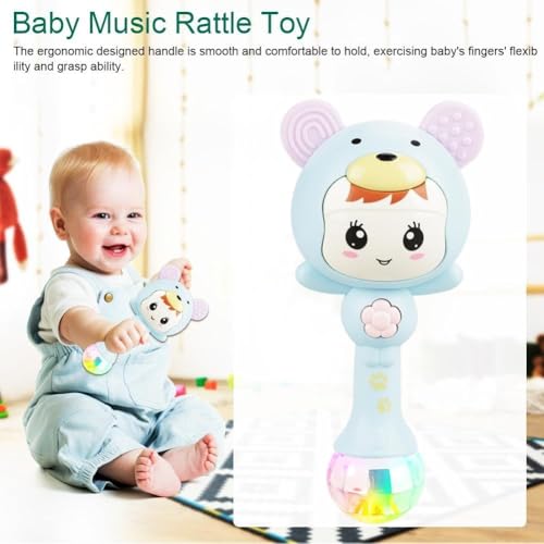 Slipps Educational Baby Rattle, Electronic Light Musical Teether - Baby Sensory Sound Toys, 3-12 Months (Blue) - Image 2