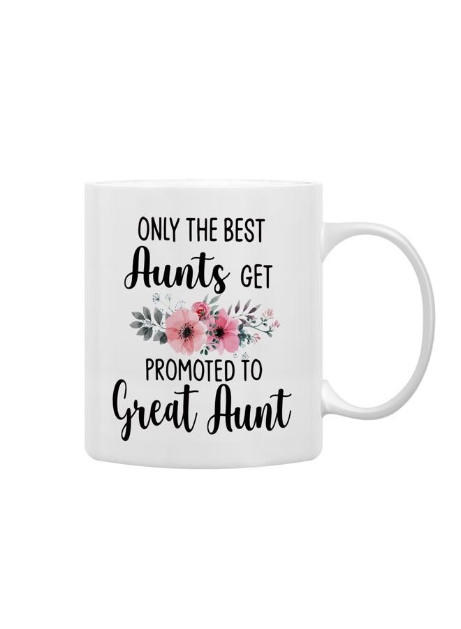 QASHWEY Only The Best Aunts Get Promoted to Great Aunt Coffee Mugs Mug, Funny Pregnancy Announcement Gifts for Aunt New Great Aunts, GreatAunt to Be Gifts Double Side Printed Ceramic Mug Cup 11 Ounce - Image 1