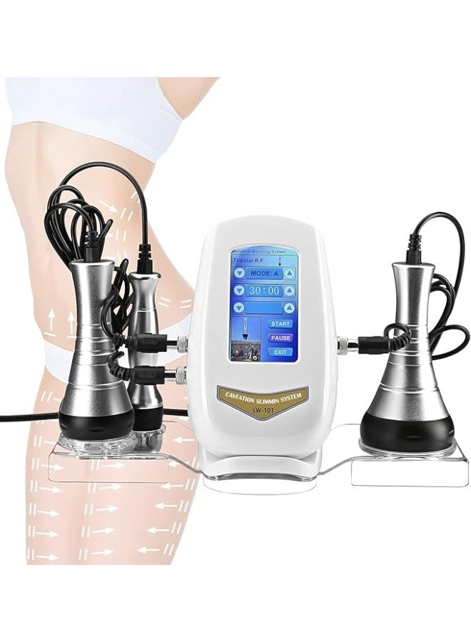 All-in-one 3-in-1 home beauty device: a multi-functional machine combining ultrasonic shaping and radiofrequency firming, a professional full-body skin care tool (white). - Image 1