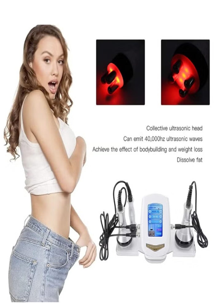 All-in-one 3-in-1 home beauty device: a multi-functional machine combining ultrasonic shaping and radiofrequency firming, a professional full-body skin care tool (white). - Image 3