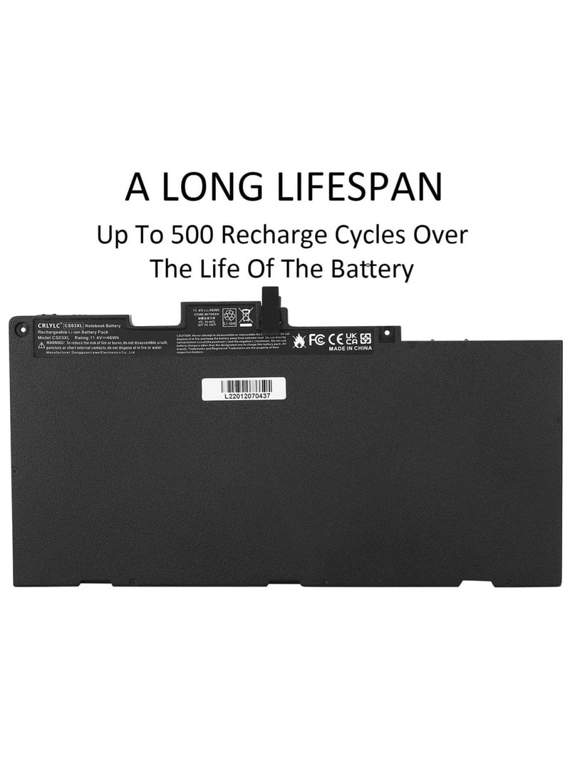 Generic CRLYLC 11.4V 46Wh CS03XL CSO3XL TA03XL Laptop Battery for HP EliteBook 745 755 840 850 G3 G4 848 G3 ZBook 15u G3 G4 MT42 MT43 800513-001 8002 31-1 41 HSTNN-I33C-4 HSTNN-I33C-5 HSTNN-IB6Y T7B32AA  - Image 3