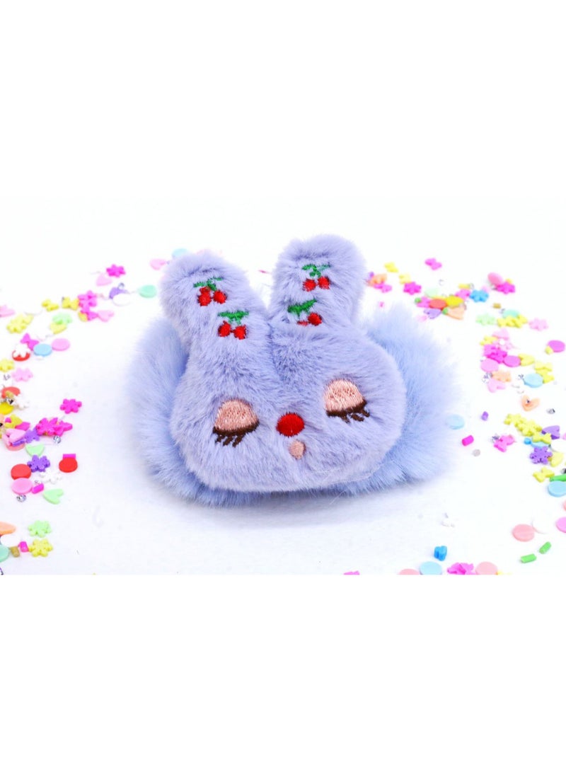 Generic A light blue fur deer-shaped hair elastic, adding a touch of elegance and softness to your look!
