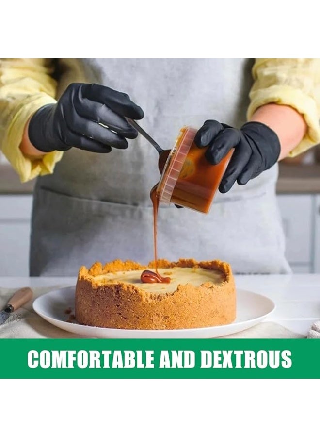 100 Pairs of Black Nitrile Disposable Gloves, Food-Safe, Latex-Free, Cleaning and Cooking Gloves, Size L - Image 4