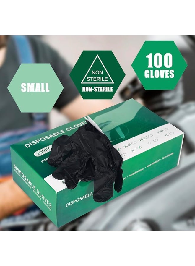 100 Pairs of Black Nitrile Disposable Gloves, Food-Safe, Latex-Free, Cleaning and Cooking Gloves, Size L - Image 5