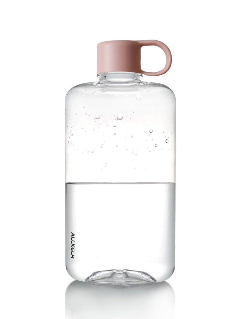 ALLKELR Portable Flat Water Bottle  BPA Free Tritan Plastic Travel Water Bottle for Camping  Fitness  Outdoor Sports  Fits Purse and Pocket (Pink  16.9 oz) - Image 1