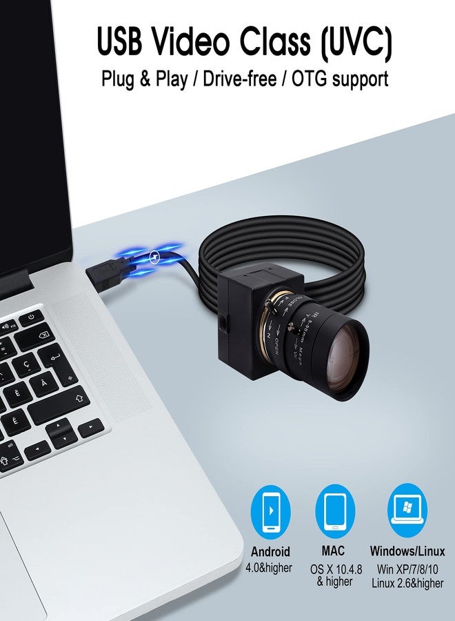SVPRO Telephoto Webcam Mac Compatible 1MP USB Camera with 5-50mm Optical Zoom Lens Manual Focus Webcam UVC PC Cam for Windows Linux Android MAC,1280x720 USB2.0 CMOS Video Camera for Security,Streaming - Image 3