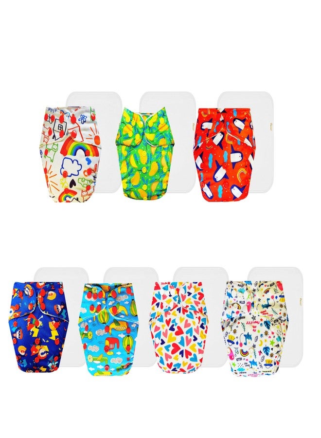 حفاضات دمبلدو القماشية الممتازة مع حشوة قطنية (عبوة من 7 قطع) | ملائمة محكمة | مانعة للتسرب | أزرار كبس قابلة للتعديل | تغيير حفاضات بدون قلق | من 3 أشهر إلى 3 سنوات | للجنسين - Image 1