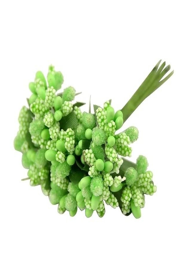 FASH GIRLYZ Attire 50Pcs Mini Artificial Pip Berry Picks Bunch Fruit Flower Stamens for Craft DIY Wreaths Wedding Floral Flower Arrangements Decorations (Green) - Image 2