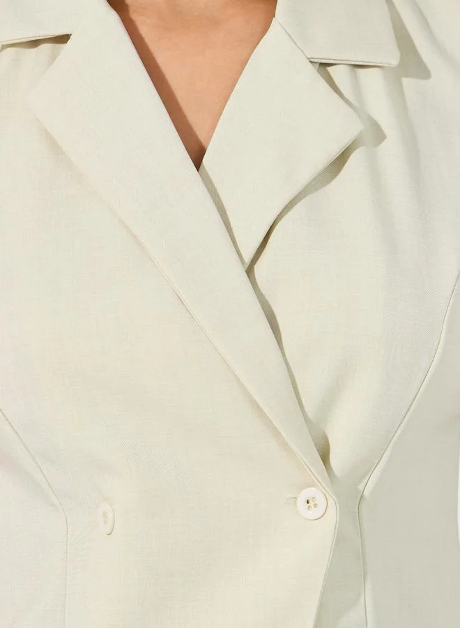 Styli Sleeveless Wrap Top with Notch Collar