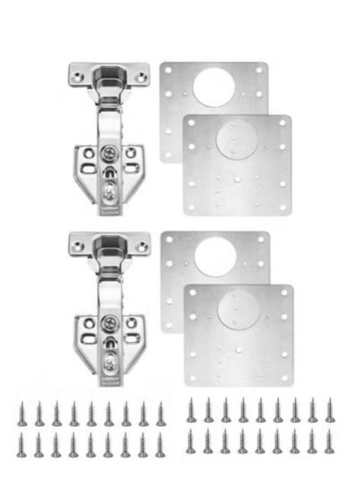 Generic - Cabinet Door Hinge Repair Plate,Kitchen Cupboard Door Hinge Repair Kit,Hinge Repair Brackets Kit Includes Fixing Screws,for Wood,Furniture,Shelves,Cabinet (2set) - Image 1