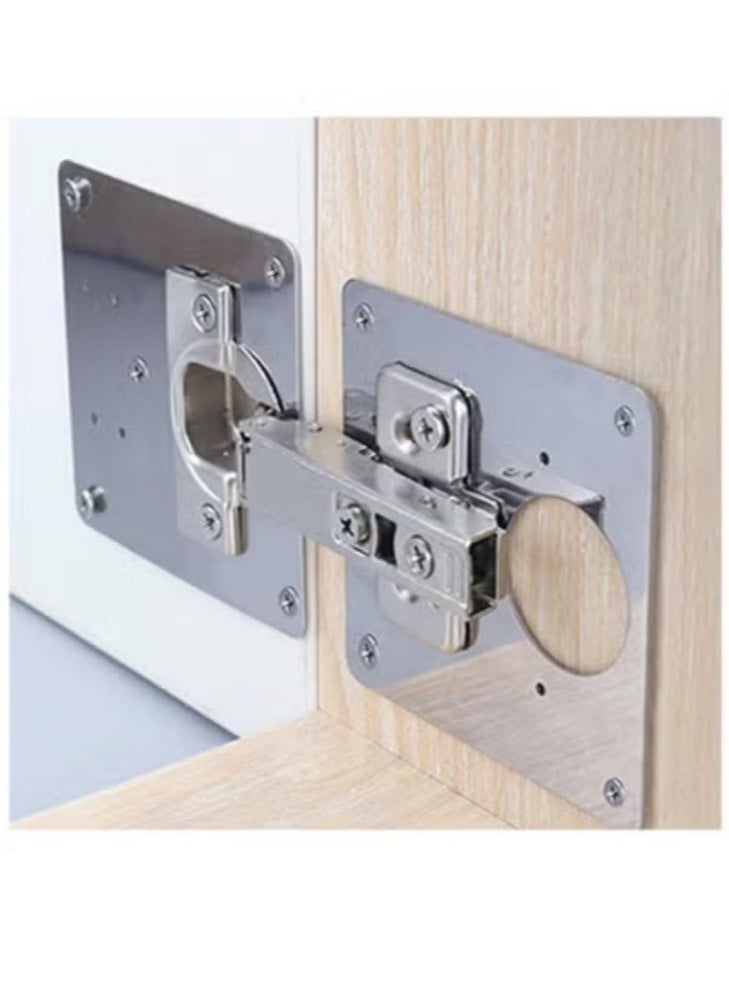 Generic - Cabinet Door Hinge Repair Plate,Kitchen Cupboard Door Hinge Repair Kit,Hinge Repair Brackets Kit Includes Fixing Screws,for Wood,Furniture,Shelves,Cabinet (2set) - Image 1