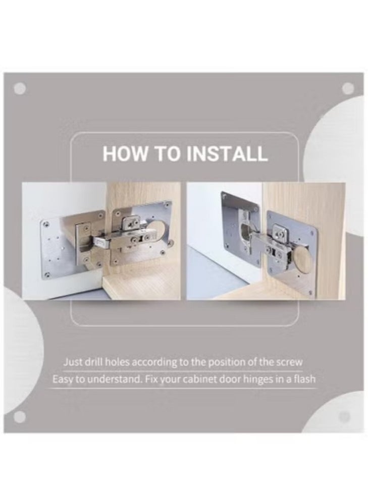 Generic - Cabinet Door Hinge Repair Plate,Kitchen Cupboard Door Hinge Repair Kit,Hinge Repair Brackets Kit Includes Fixing Screws,for Wood,Furniture,Shelves,Cabinet (2set) - Image 1
