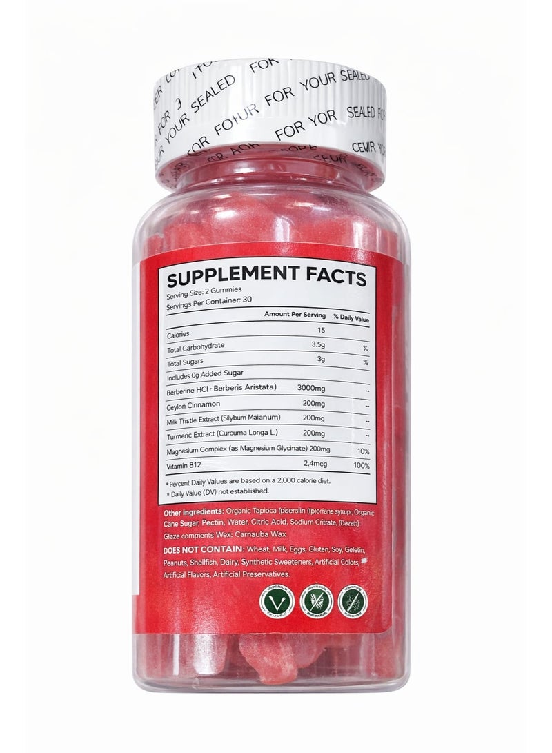 WelnessWays Berberine Gummies 3000mg Double Strength – Sugar Control & Weight Management Support – 60 Gummies - Image 3