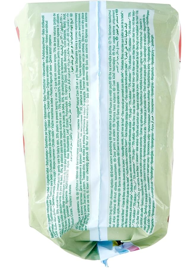 HUGGIES Natural Baby Wipes Aloe Vera Wipes 6 Pack X 56 Wipes (168 Wipes) - Image 2