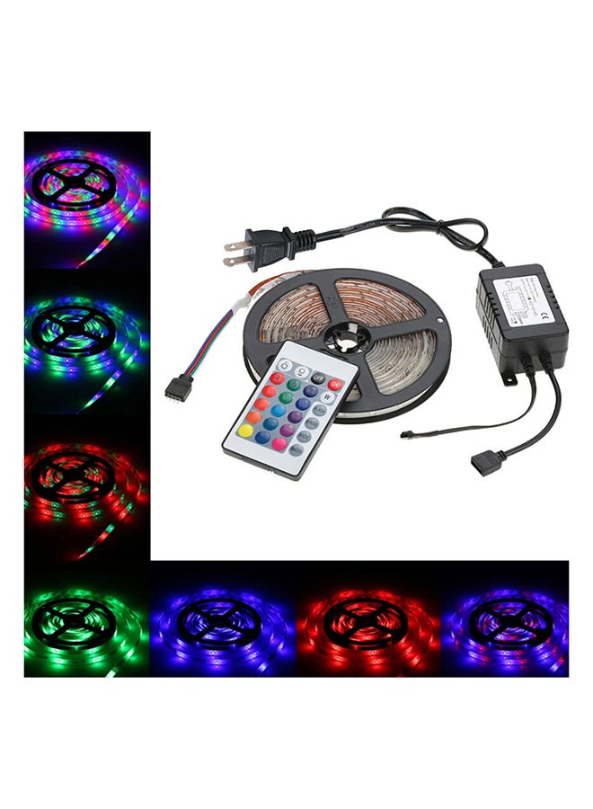Remote Control LED Strip Light With 24 Key IR Remote Power Adapter Multicolour - Image 1