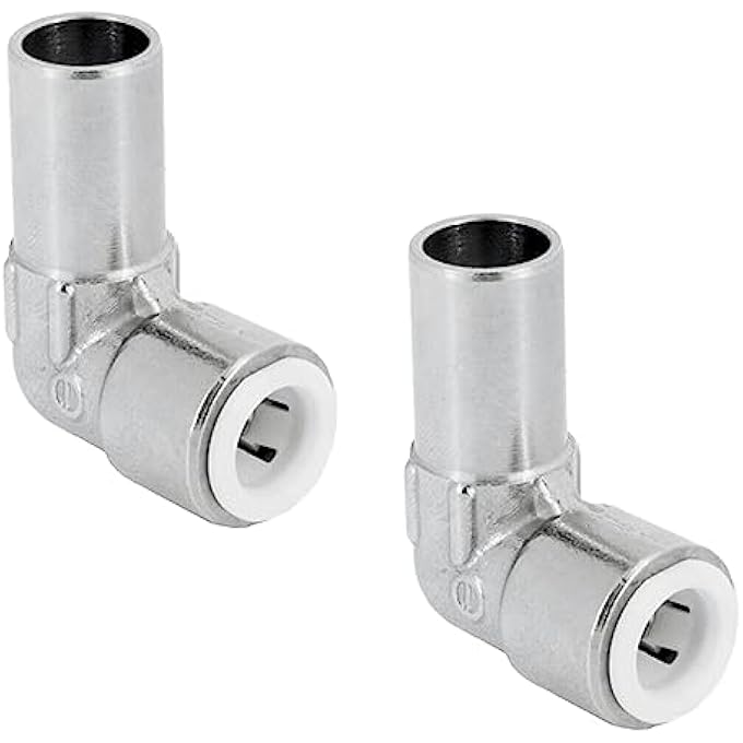 RADIATOR VALVE PIPE REDUCER 15MM TO 10MM REDUCING 90 ELBOW  2 PACK | PUSHFIT CHROME RADIATOR VALVES 90 DEGREE ELBOW | CORNER RADIATOR VALVES 90 ELBOW FOR RADIATOR & TOWEL RAIL VALVES - Image 1