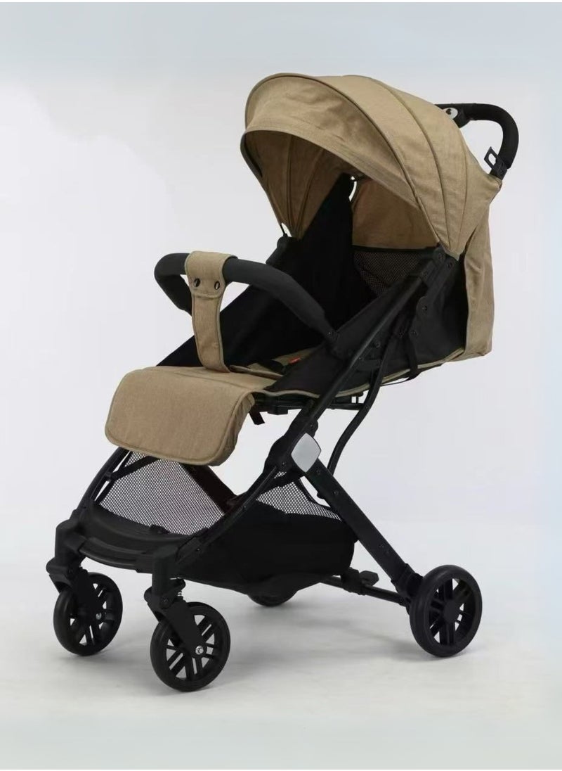 Moms Magic - Baby Stroller – Lightweight, One-Hand Fold, Adjustable & Safe for Babies from Birth to 36 Months Coffee brown - Image 1