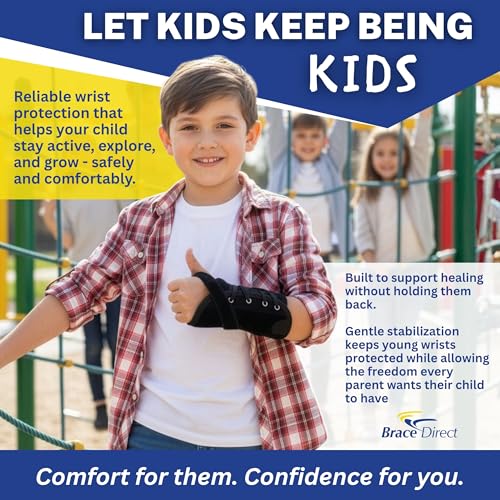 Brace Direct Kids Lace-Up Wrist Brace for Sprains Strains Carpal Tunnel De Quervain's - Pediatric Support Splint for Youth Injury Recovery - Ages 18M-7Y - LEFT WRIST (Circumference 4-5.5") - Image 4