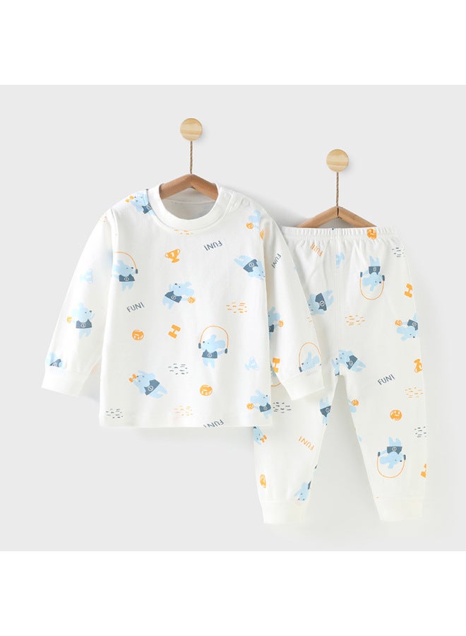 Autumn And Winter Men's And Women's Baby Autumn Clothes Long Pants Suit Baby Underwear Pure Cotton Newborn Children's Homewear Delivery