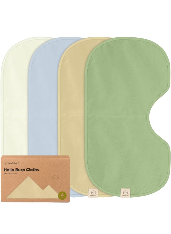 KeaBabies KeaBabies 4-Pack Baby Burp Cloths Baby Girl, Boy - Organic Cotton Burp Cloth, Extra Large, Absorbent, Soft Burping Cloths & Bibs Set for Babies, Newborn Burp Clothes, Thick Burp Rags (Dew)  - Image 2