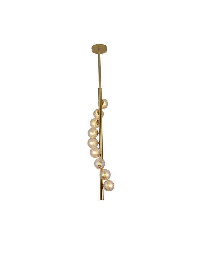 DANUBE HOME Kiara Pendant Metal+Glass W2Xh125 G9 Antique Brass  - Image 3