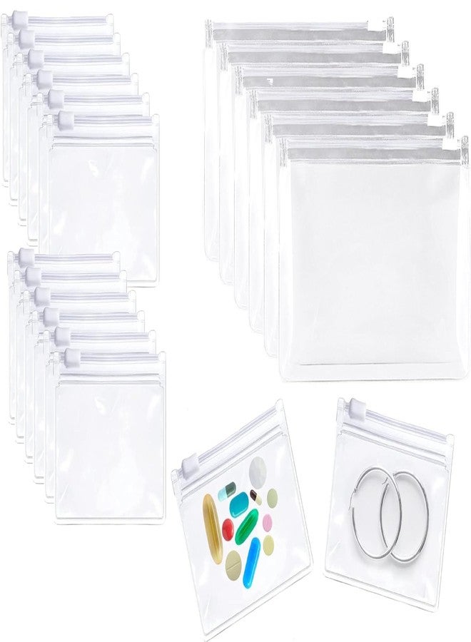 Hemira 24 Pcs Zip Lock Pouch Set – Transparent Reusable Bags Combo for Makeup, Jewellery, Stationery & Travel | 20 Small + 4 Large Organizer Pouches | Durable, Dust-Proof & Made in India - Image 1