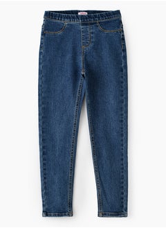 Jelliene Jelliene Girls Basic Denim Jeggings, Soft and Comfortable Cotton-Blend Denim Jeggings for Girls, Perfect for Everyday Wear  - Image 1