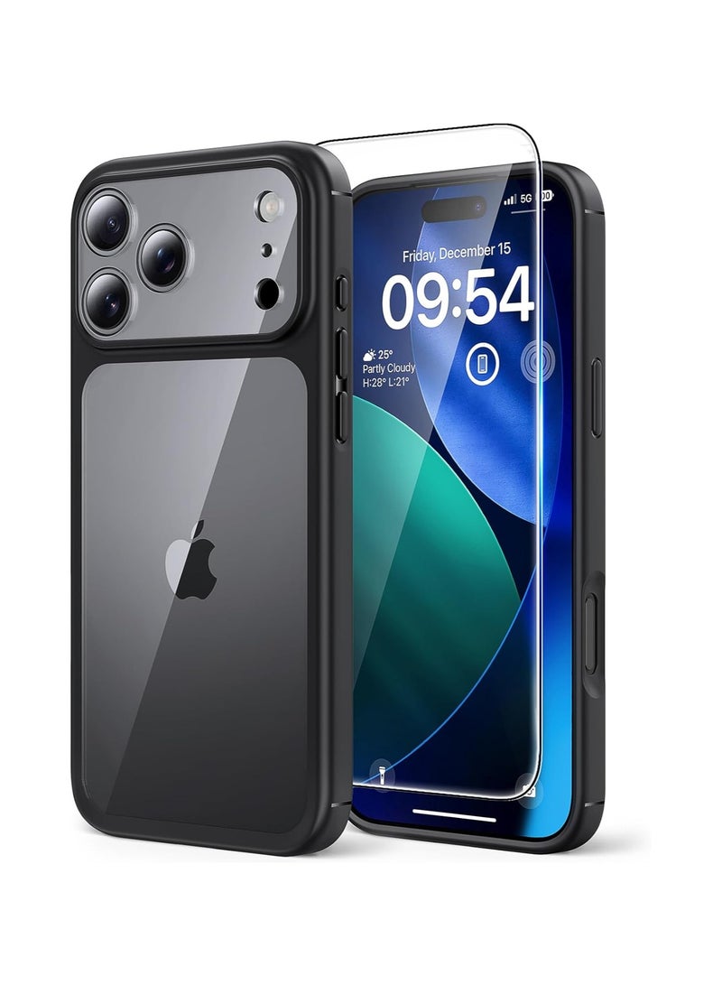 general iPhone 17 Pro Case with 1-Piece Screen Protector, Full Camera Lens Protection, Shock-Resistant Transparent Rear Bumper Phone Case - Image 1