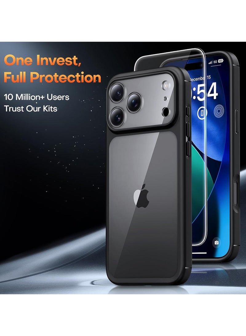 general iPhone 17 Pro Case with 1-Piece Screen Protector, Full Camera Lens Protection, Shock-Resistant Transparent Rear Bumper Phone Case - Image 2