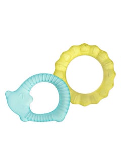 green sprouts Cool Nature Teether (2 Pack)-Yellow/Aqua Set  - Image 1