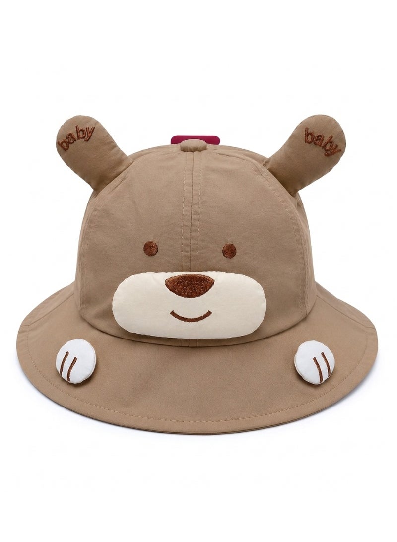 Cute Bear Bucket Hat for kids - Brown