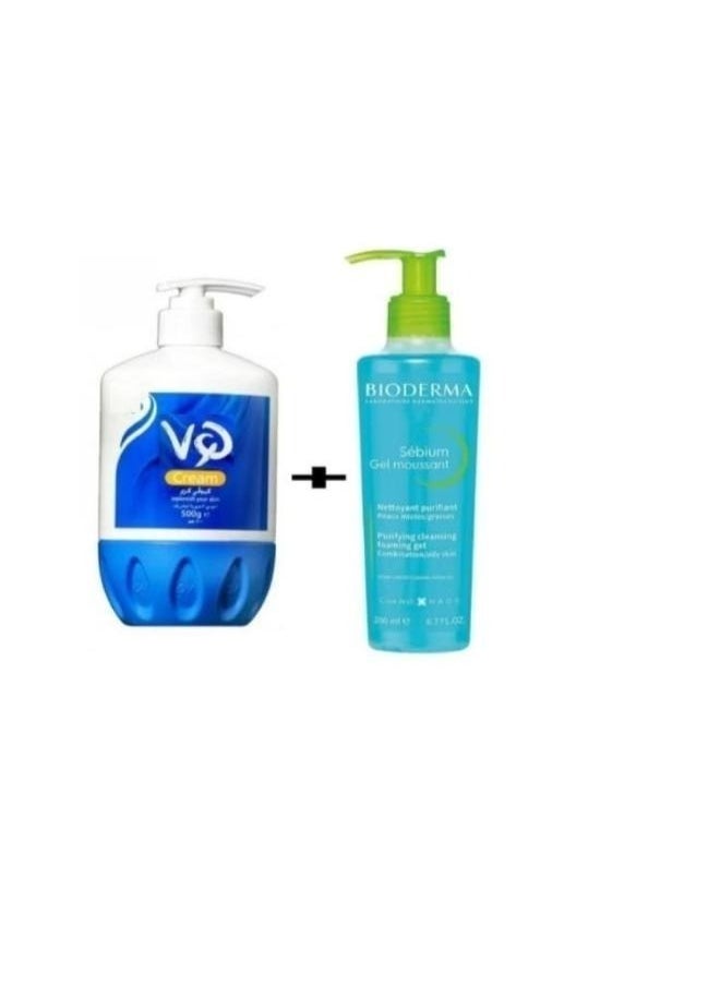 VQ Moisturizing Cream 500g and Bioderma Sebium Blue Foaming Gel 200ml 