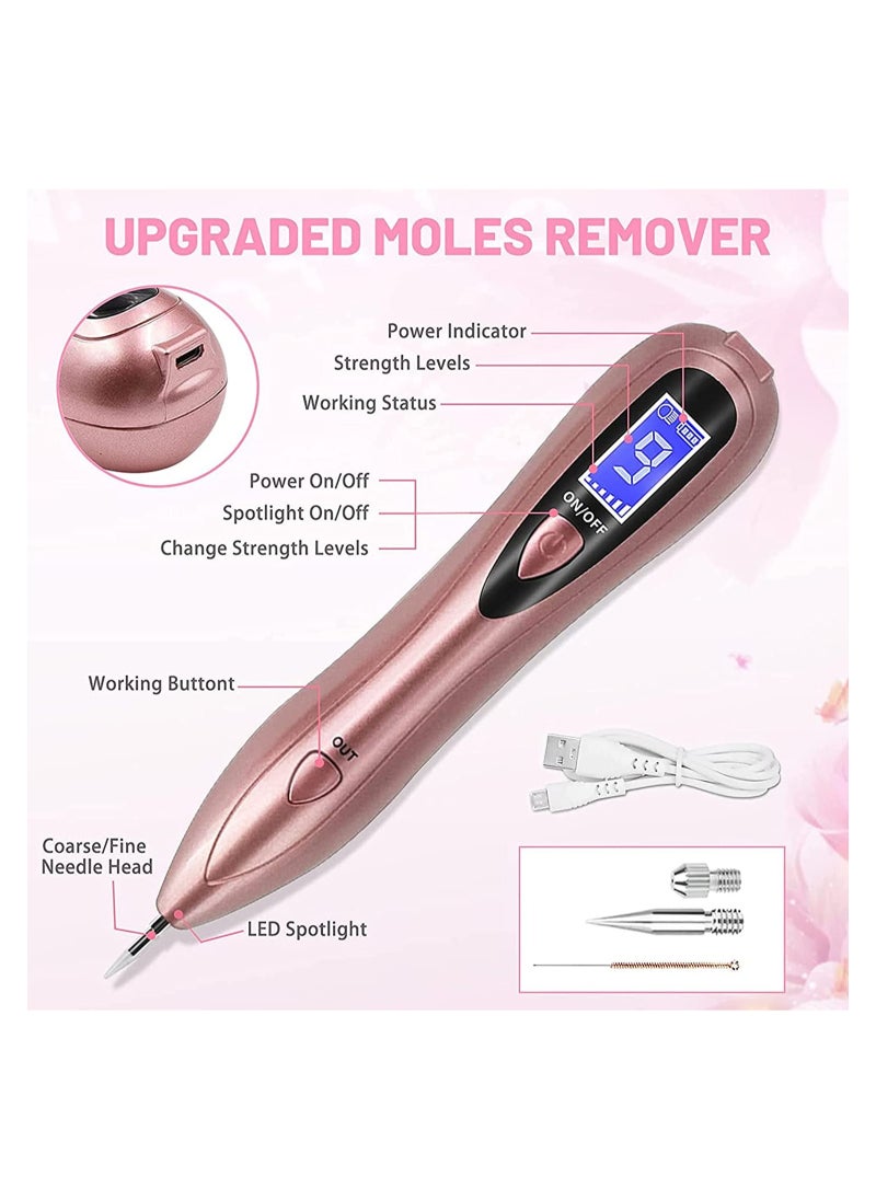 GGEROU Mole Remover Pen,Portable Skin Tag Remover Pen with 9 Strength Levels 10 Replaceable Fine Needles  - Image 4