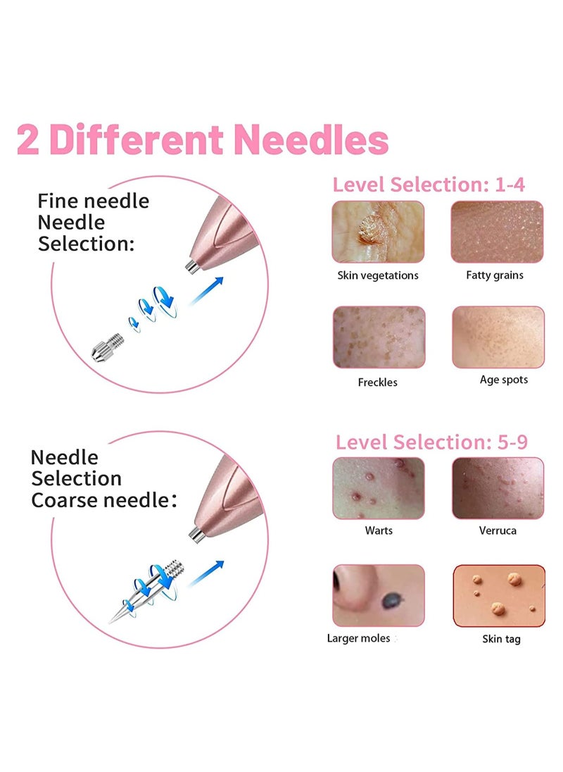 GGEROU Mole Remover Pen,Portable Skin Tag Remover Pen with 9 Strength Levels 10 Replaceable Fine Needles  - Image 3