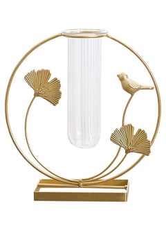 ZCM-HAPPY Creative Home Round Metal Bracket Dried Flower Vase Home Living Room Desktop Flower Arranger Ornament  - Image 1