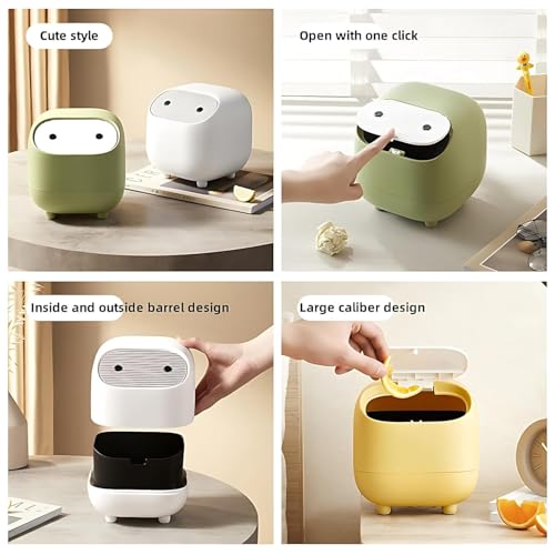 House of Quirk Tiny Open-Top Trash Can,Transparent Trash Bin|Desktop Trash Can,Creative Garbage Can,Small Desktop Waste Basket For Bathrooms 4.6 Litre(Transparent) - Image 5