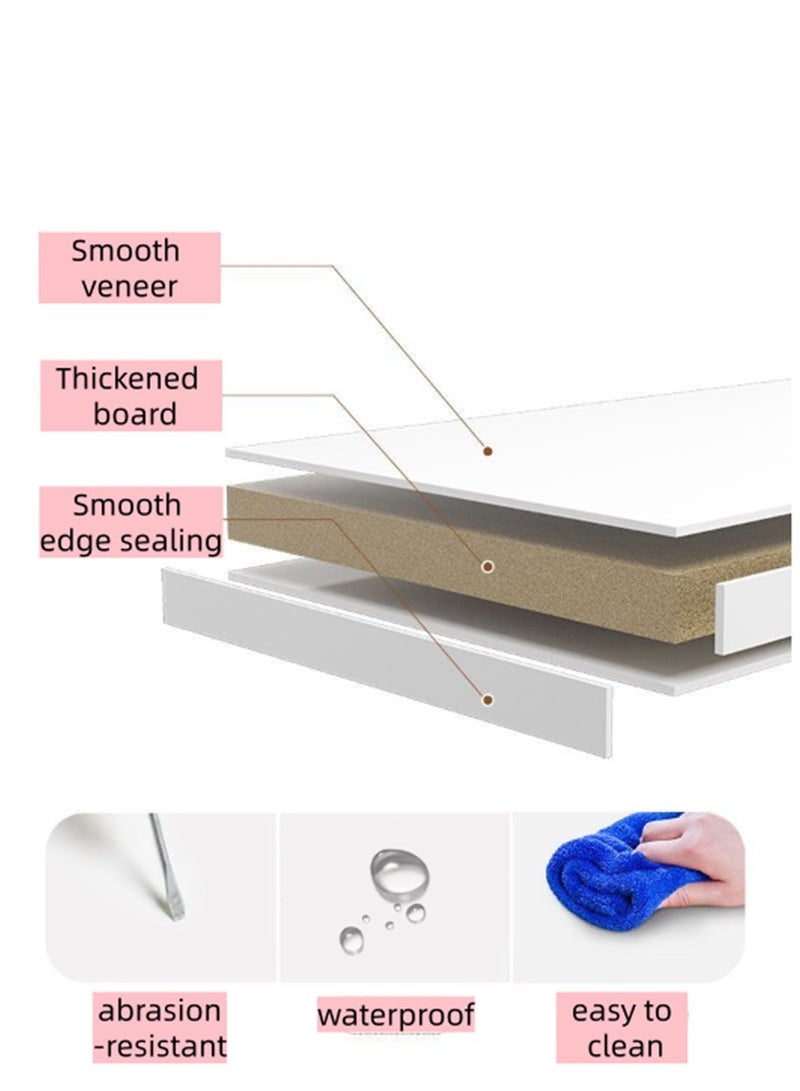 طاولة ليلية خشبية، منزل طاولة تخزين جنب السرير مع درجين، طاولة جانبية متعددة الوظائف الليلية الأثاث التصميم الحديث لغرفة النوم مكتب غرفة المعيشة (CT054 الأبيض) - Image 4