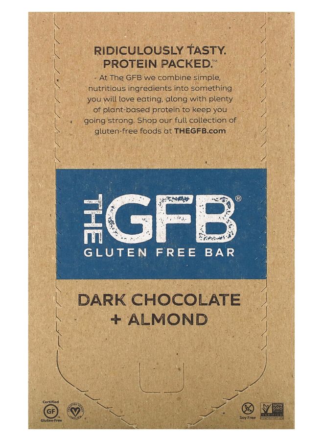 Gluten Free Bars Dark Chocolate + Almond 12 Bars 2.05 oz (58 g) Each