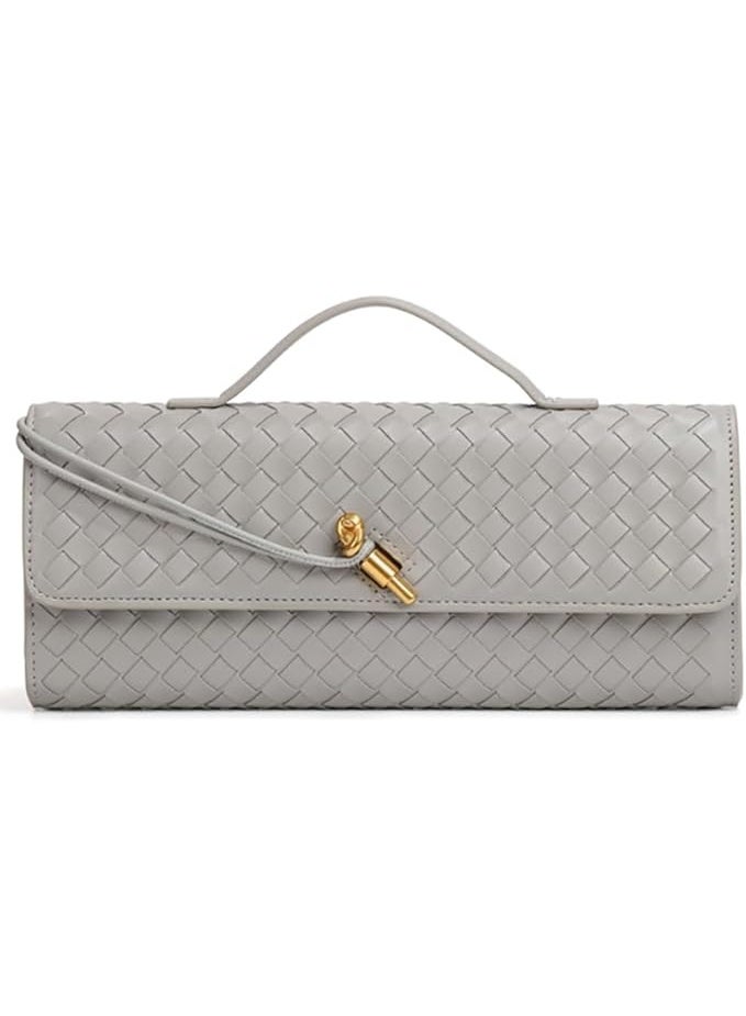 SHENGHUI Trendy Woven Evening Clutch Purses Women Underarm Shoulder Handbag Cute Satchels Crossbody Purse PU Leather Wallet - Image 1
