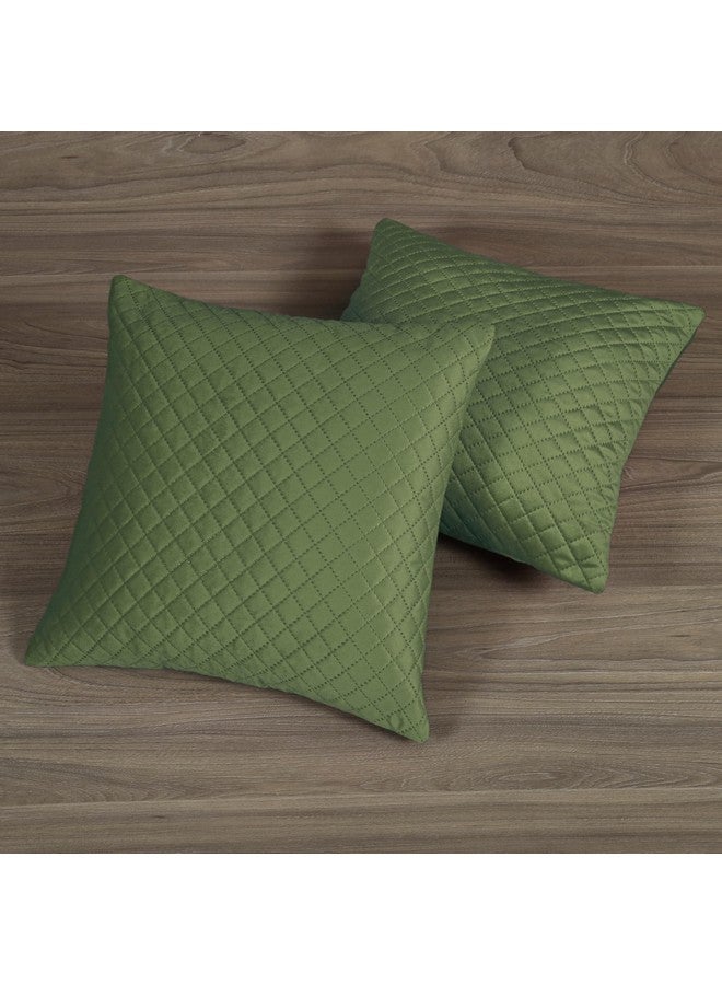 KINGLY Velvet Diwan Cover Set in Bright Green - Luxury Quilted Diwan Cover with Cushion and Bolster Covers for Home Décor - Image 2