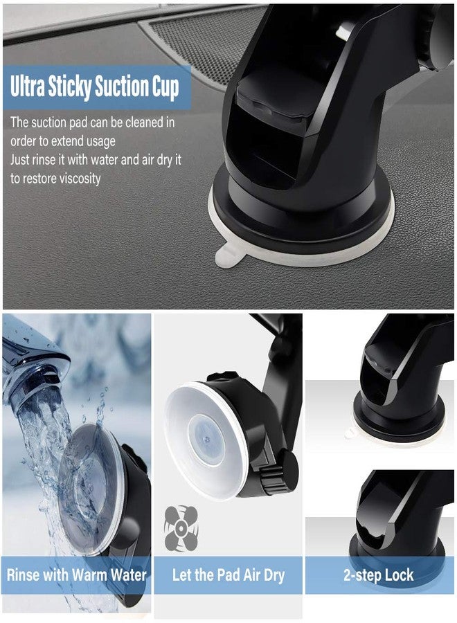 SONKIR Car Phone Mount, Dashboard & Windshield Cell Phone Holder Stand with One-Touch Design 360° Rotation for All Smartphones - Image 4
