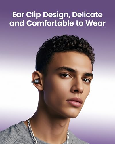 mojawa StarClip Open-Ear Wireless Bluetooth Headphones, Clip-On Earbuds, 4D Panoramic Sound, Clear Calls, Lightweight, Secure Fit, IP54 Water-Resistant Ear Grips for Workout and Daily Use, Silver - Image 2