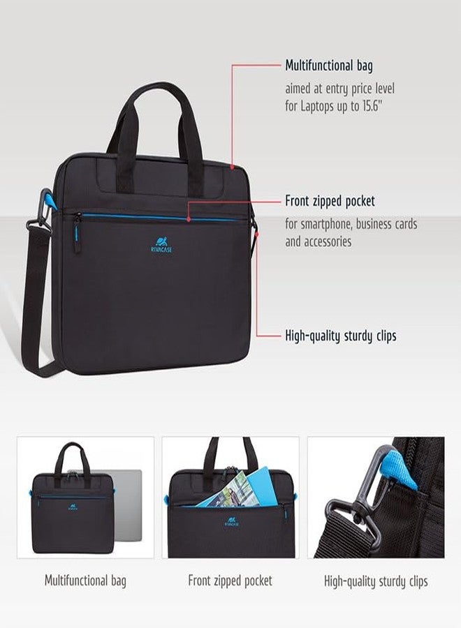 RivaCase Regent 8057 Black Laptop Bag 16" Inches Smart Design Durability for both Versatility and Style Briefcase for Macbook, Gaming Laptop with Smart Organizer, Professional Bag for Business, Travel - Image 4