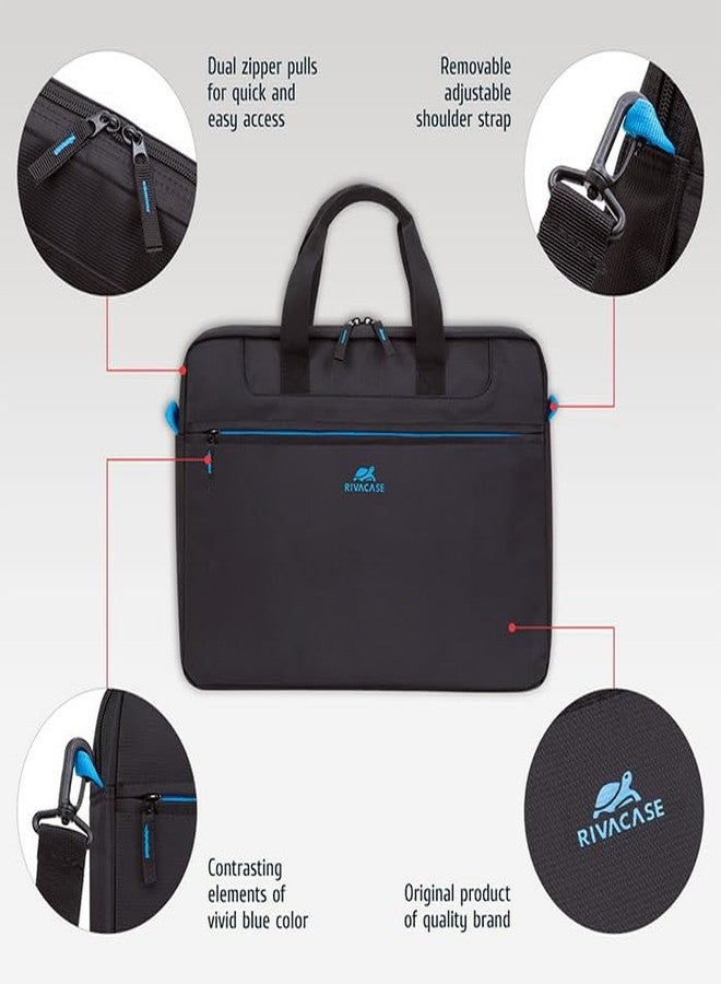 RivaCase Regent 8057 Black Laptop Bag 16" Inches Smart Design Durability for both Versatility and Style Briefcase for Macbook, Gaming Laptop with Smart Organizer, Professional Bag for Business, Travel - Image 2
