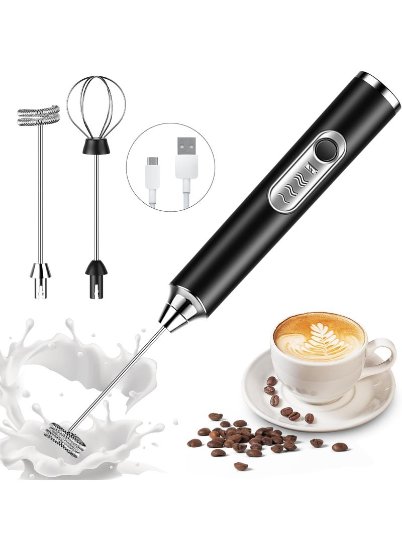 Konquer TimeS Konquer TimeS Handheld Milk Frother Rechargeable 3Speed Electric Frother for Coffee with 2 Whisks Coffee Frother Mixer Standup Design for Cream Latte Cappuccino and for Butter Milk  - Image 1