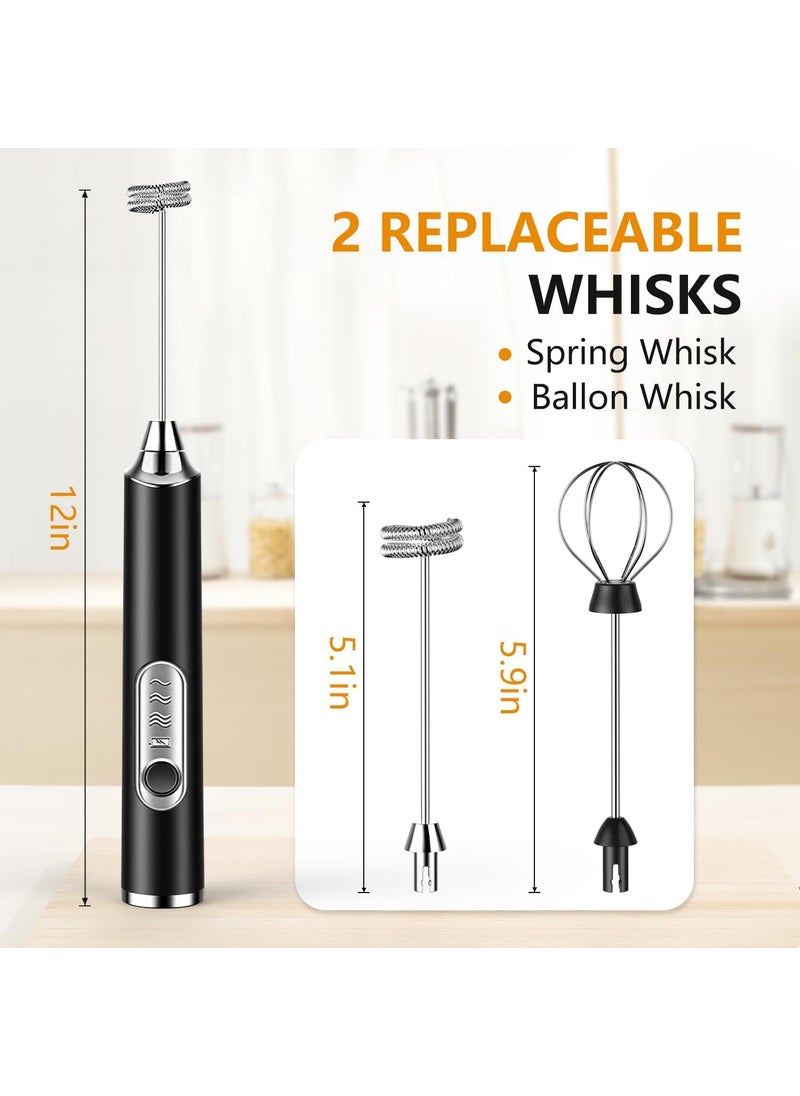 Konquer TimeS Konquer TimeS Handheld Milk Frother Rechargeable 3Speed Electric Frother for Coffee with 2 Whisks Coffee Frother Mixer Standup Design for Cream Latte Cappuccino and for Butter Milk  - Image 3