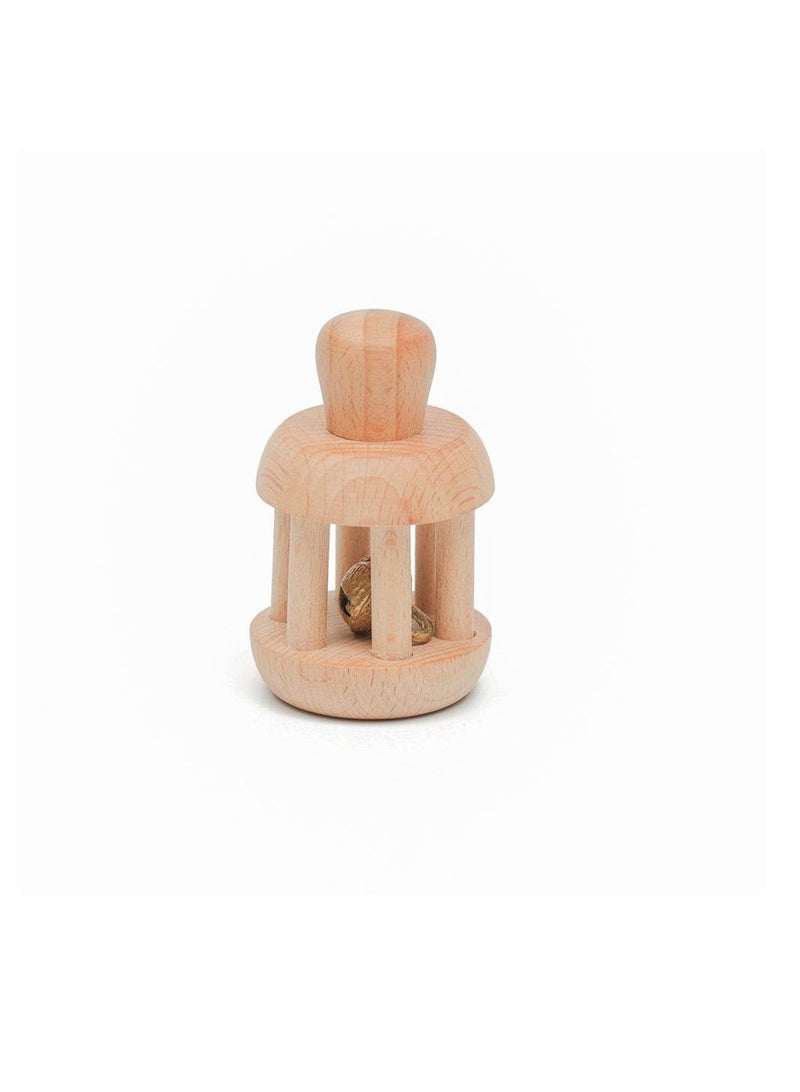 Ariro Wooden Bell Rattle for Babies, Eco-Friendly Lightweight Beech Wood, Develops Auditory & Motor Skills, 0m+ - Image 1
