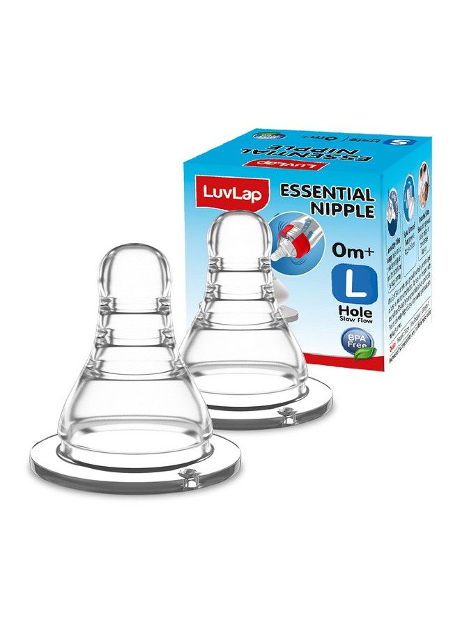 Luvlap Essential Teat Nipple For Slim Neck Bottle 2Pcs Fast Flow 6M+  - Image 2