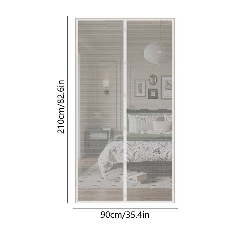 Magnetic Screen Door 210 x 90 Cm Auto-Sealing Hands-Free Entry - Magnetic Mesh Door Durable Tear-Resistant Polyester Pet Friendly Passage for Patio Kitchen Doorways - Image 3